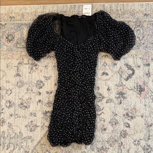 Zara Black Dress with White Accents